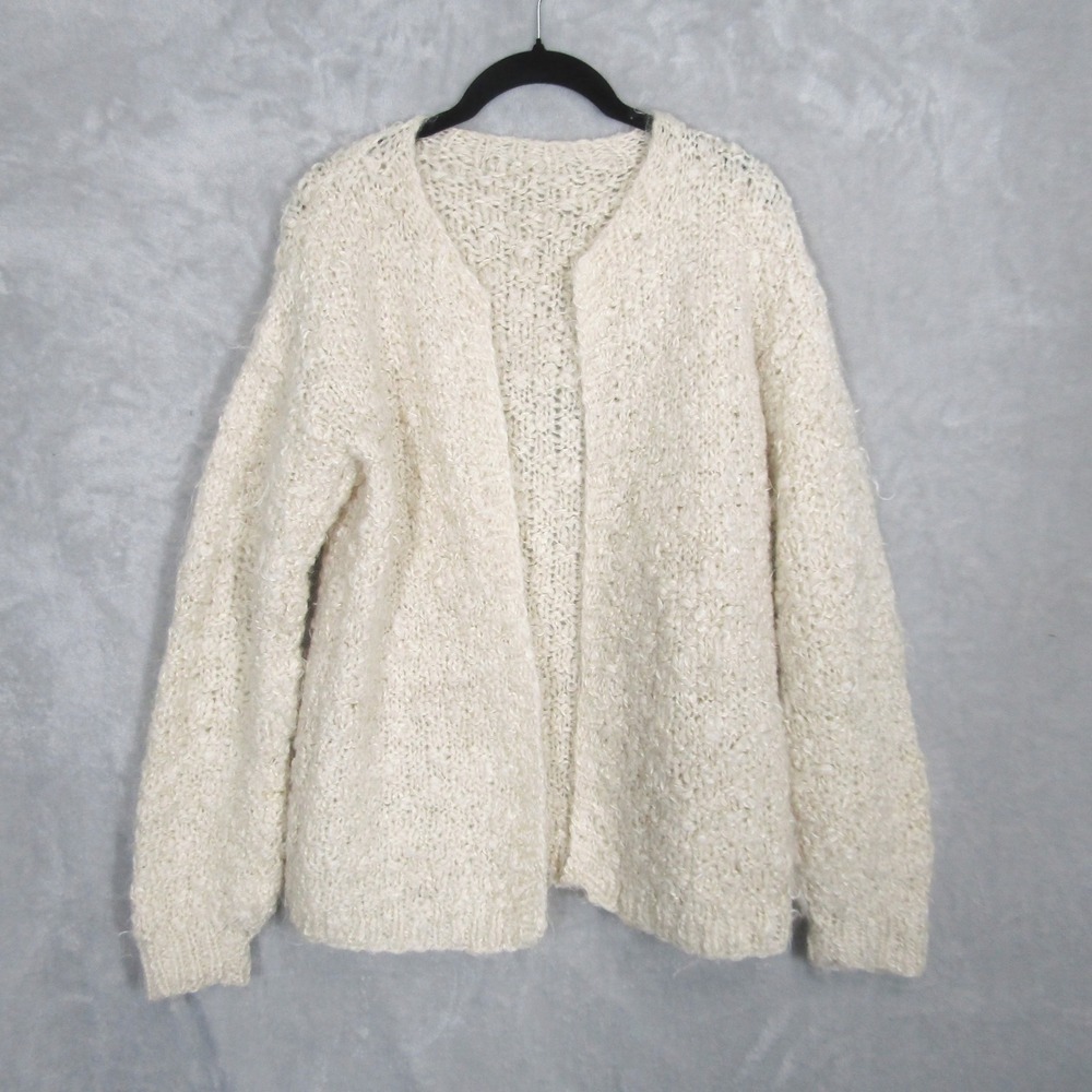 The Black Sheep Large Homespun Knit Cardigan Open Front Cozy Bohemian Women - Picture 1 of 9